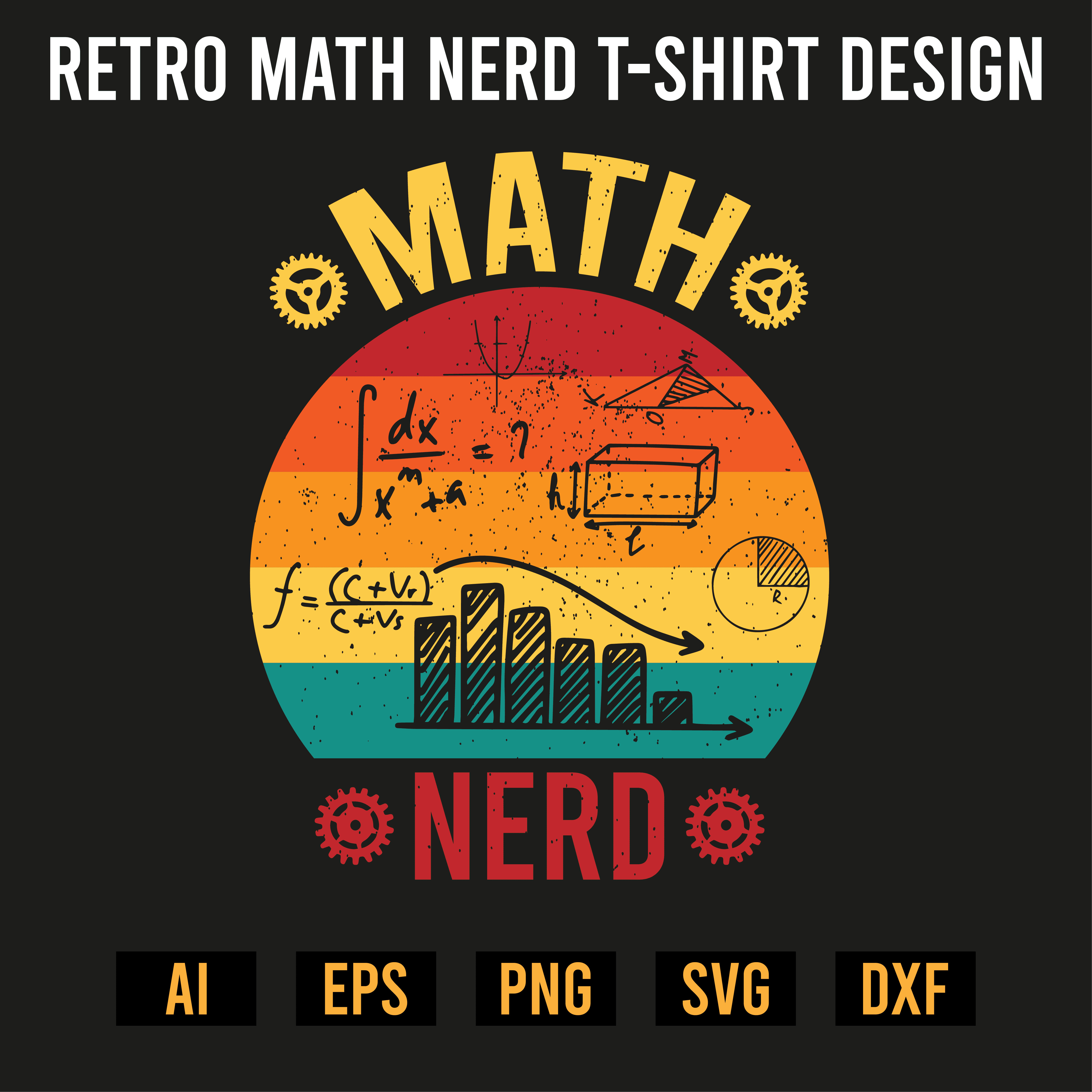 T-shirt Retro Math Nerd Design cover image.