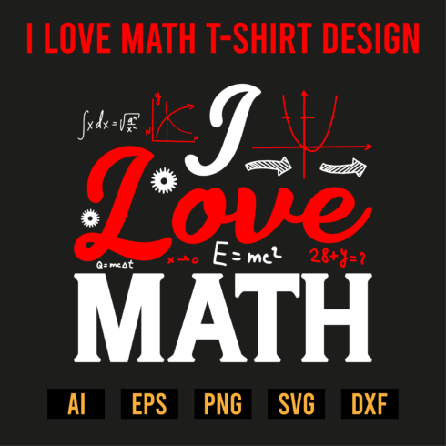 I Love Math T-Shirt Design - MasterBundles