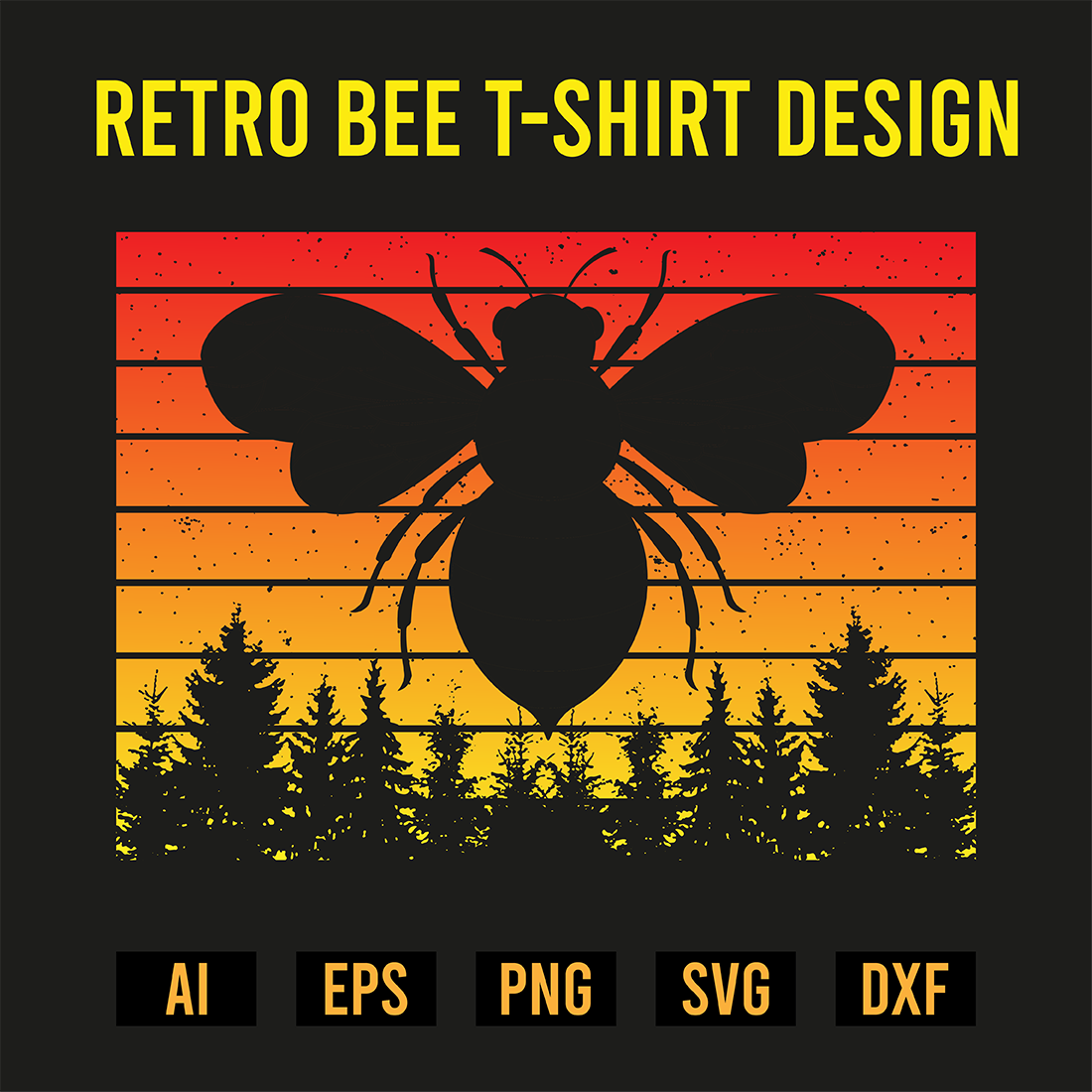 Retro Bee T- Shirt Design cover image.