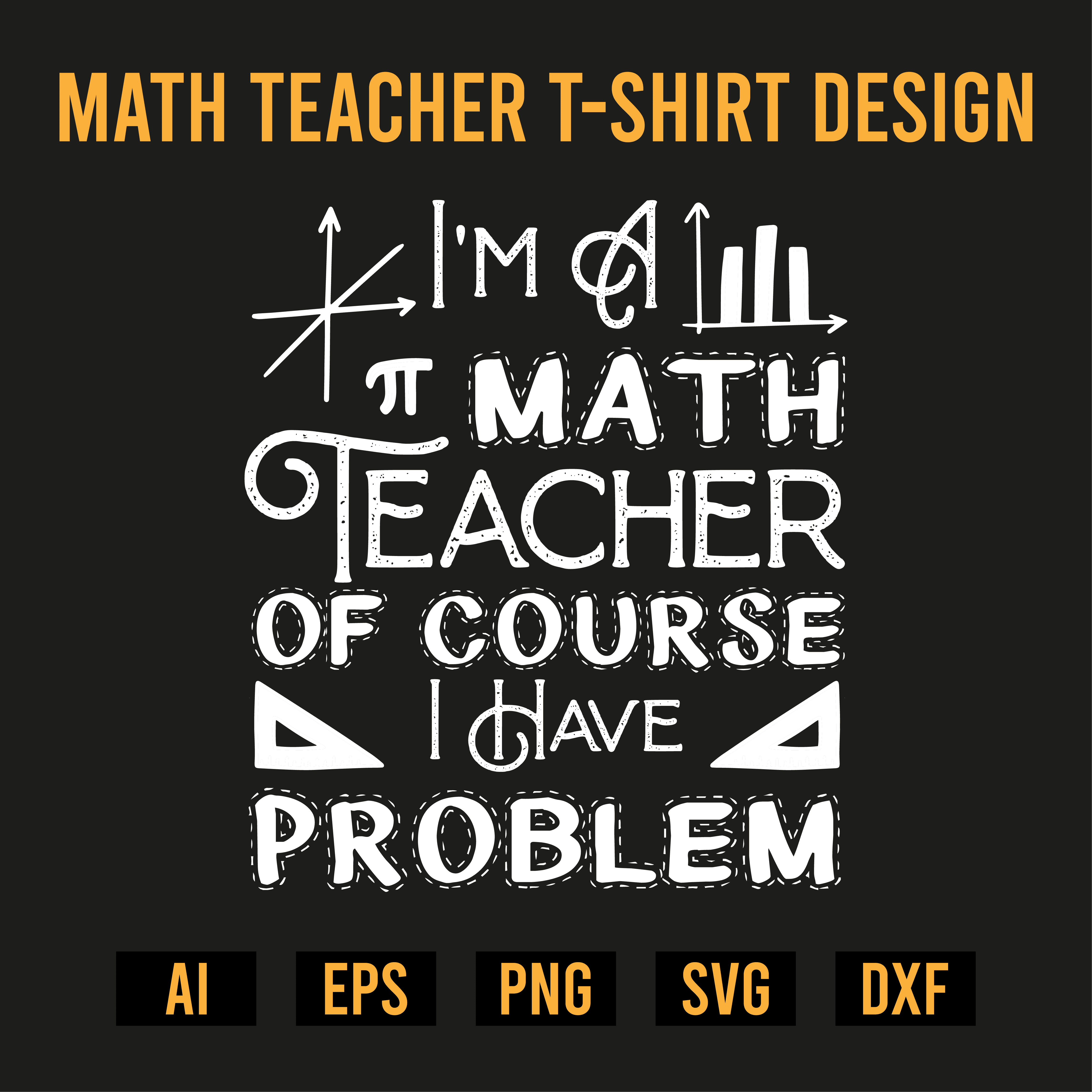Math Teacher T-Shirt Design cover image.