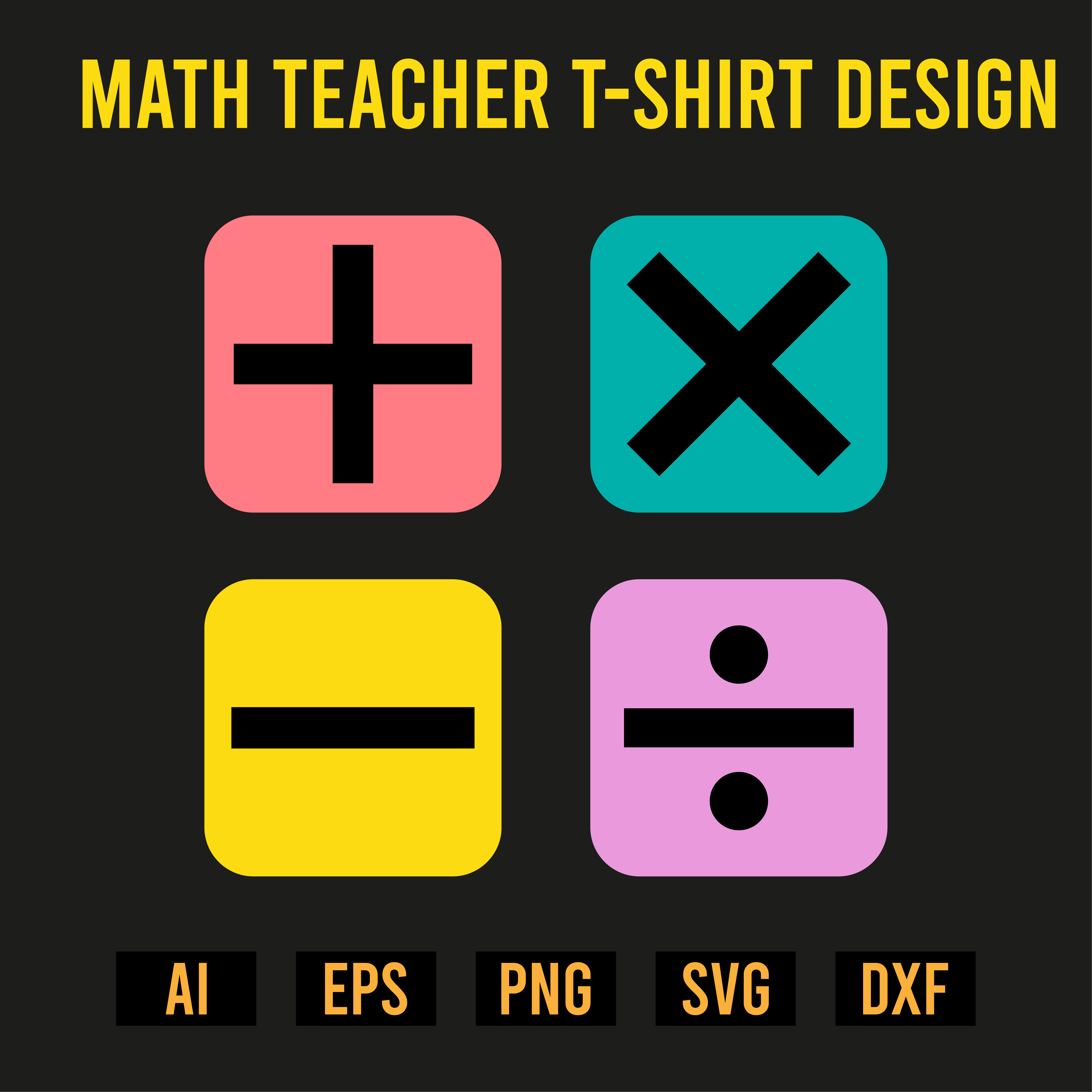 Math Teacher T-Shirt Design image preview.