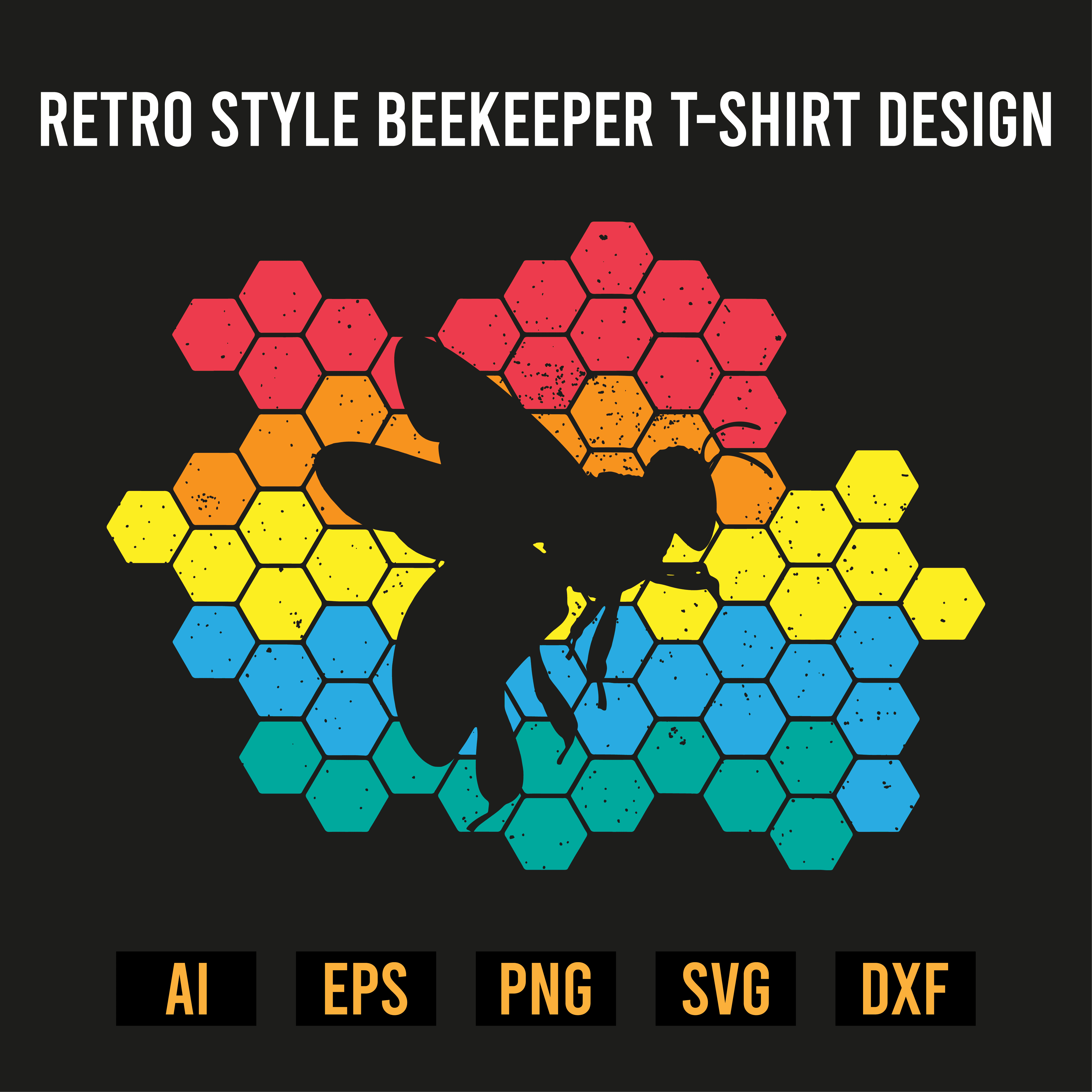 Retro Style Beekeeper T- Shirt Design cover image.