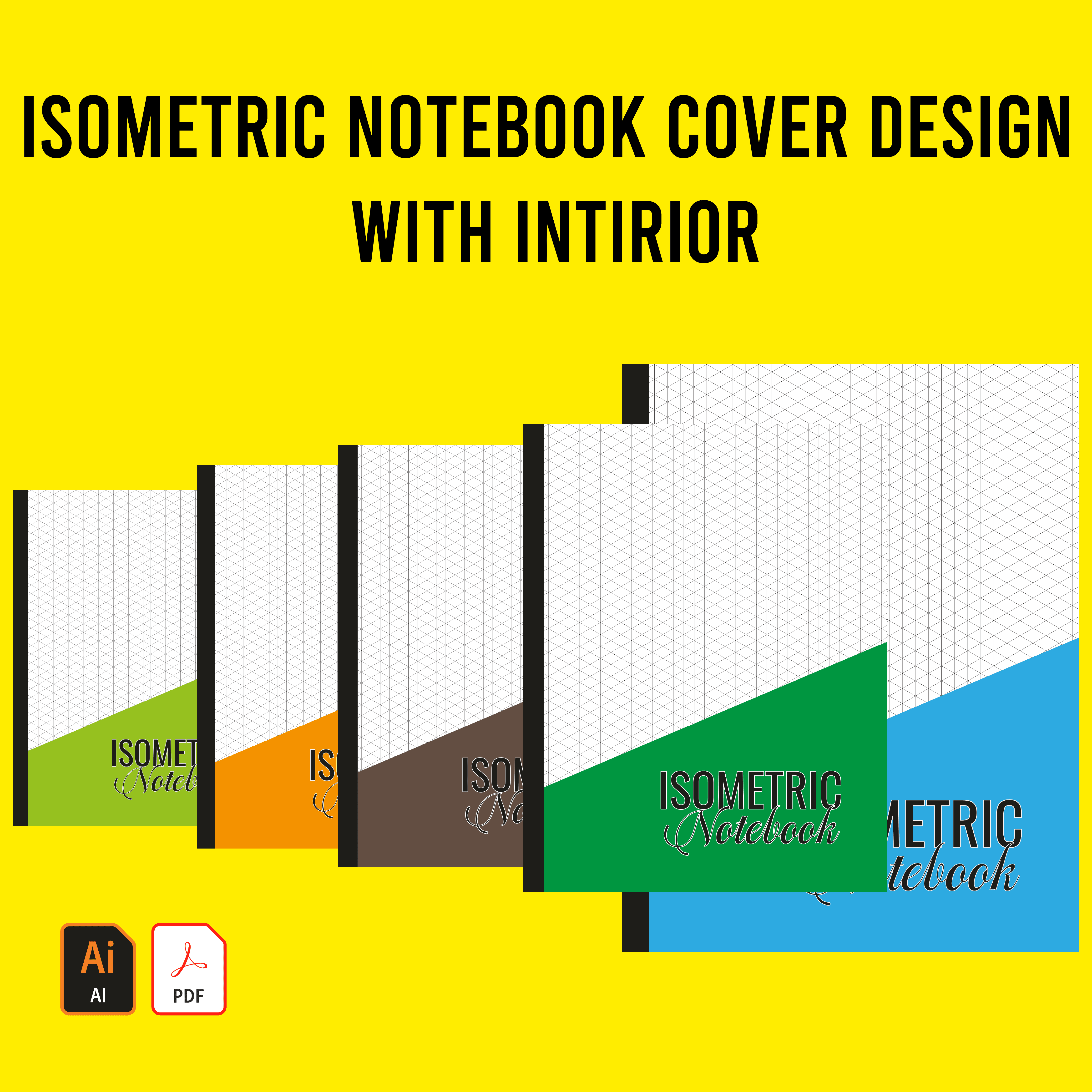 Isometric Notebook Cover Design With Interior cover image.