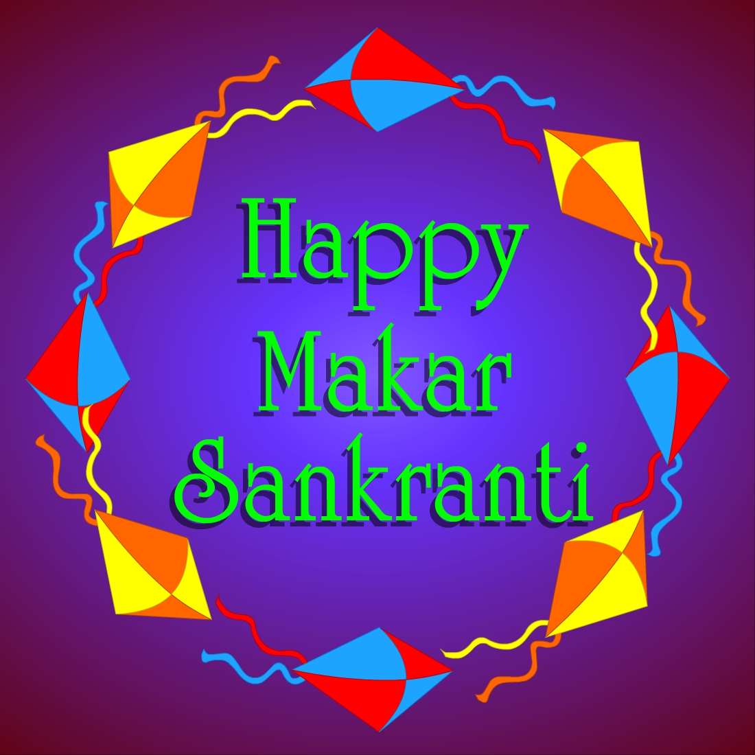 Festive illustration in a purple for celebrating Makar Sankranti.