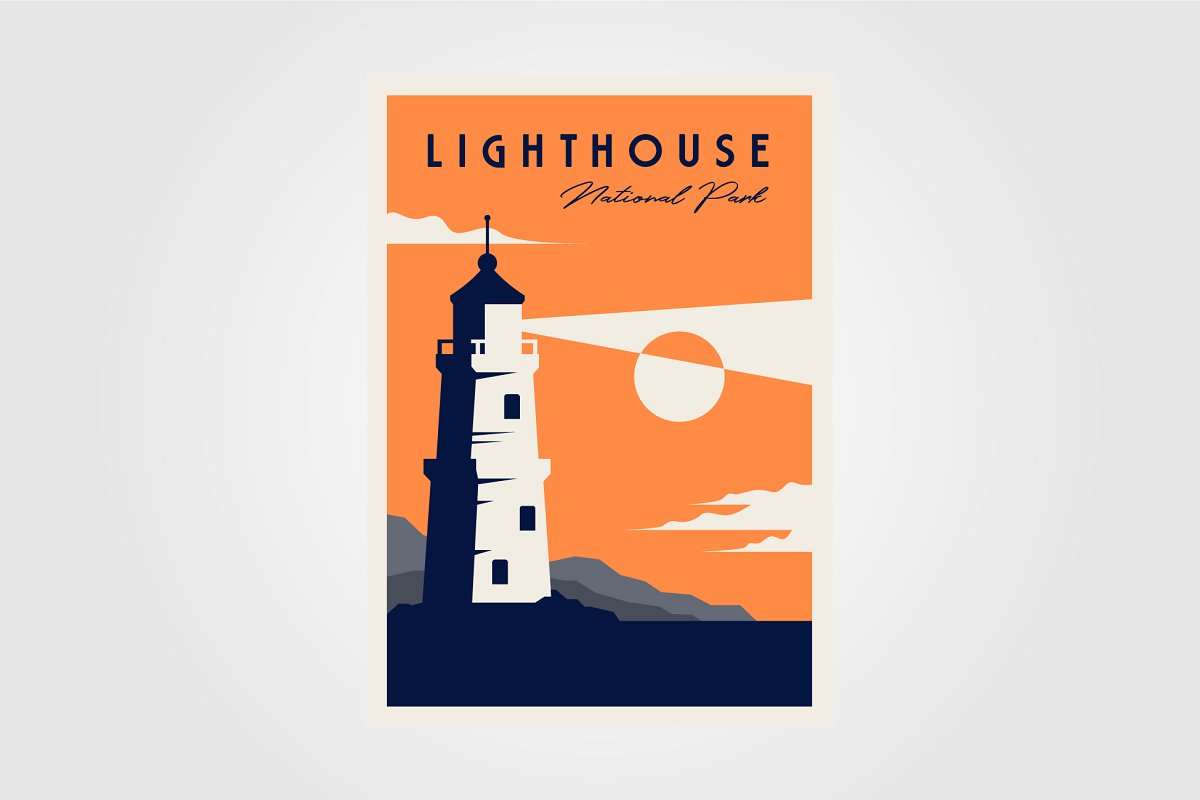 Cover image of Lighthouse Poster Background.