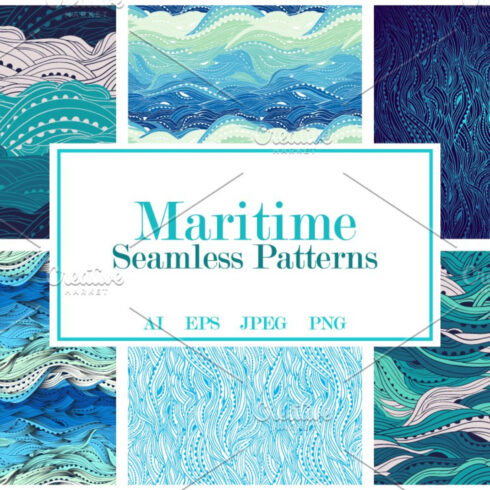 Maritime Seamless Pattern Set.