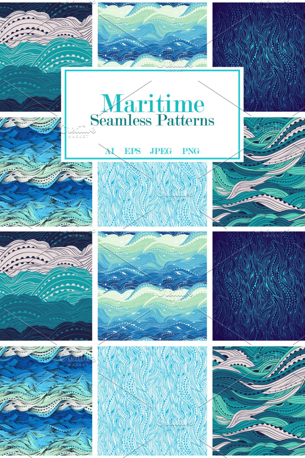 Maritime Seamless Pattern Set - Pinterest.