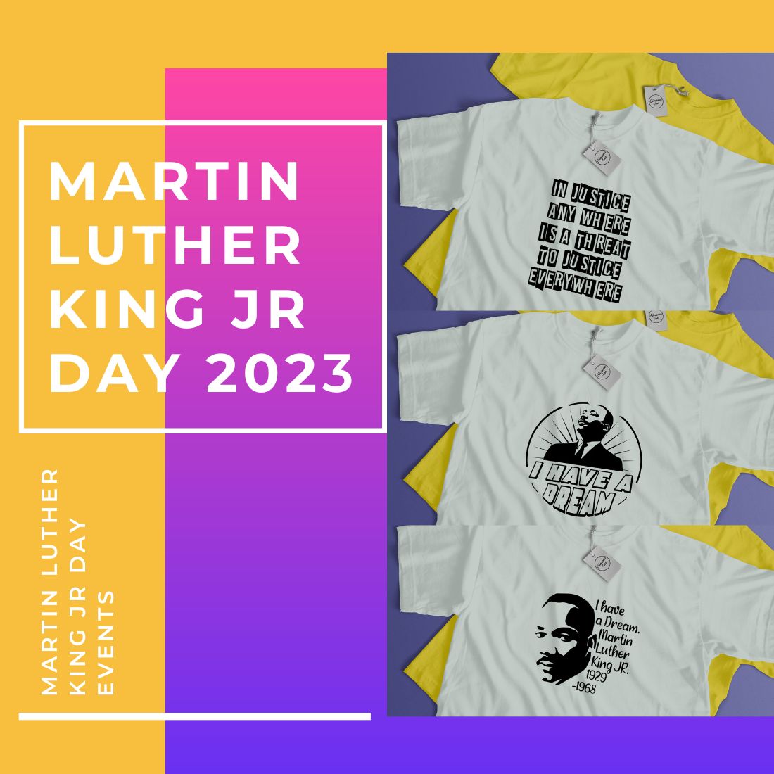 Martin Luther King National Holiday Day T-Shirt Design cover image.