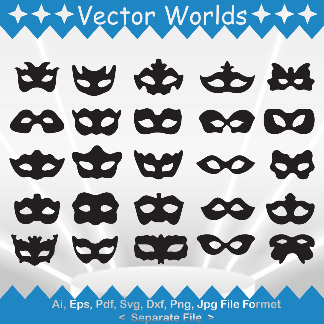 Festive Masks SVG Vector Design main cover.