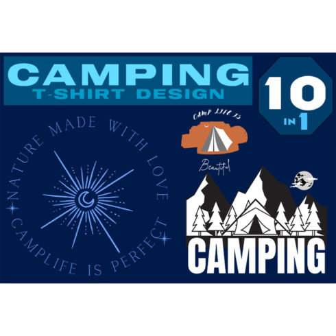 Wild Camping T-shirt Design Bundle V.2 main cover.