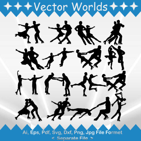 Figure Skating Couple SVG Vector Design main image.