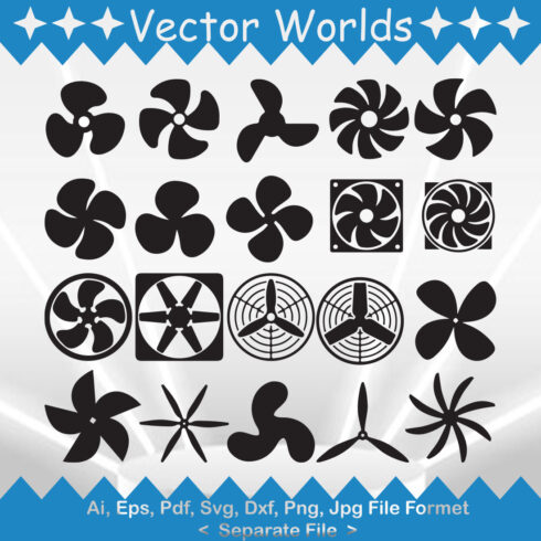 Fan Blade SVG Vector Design main image.