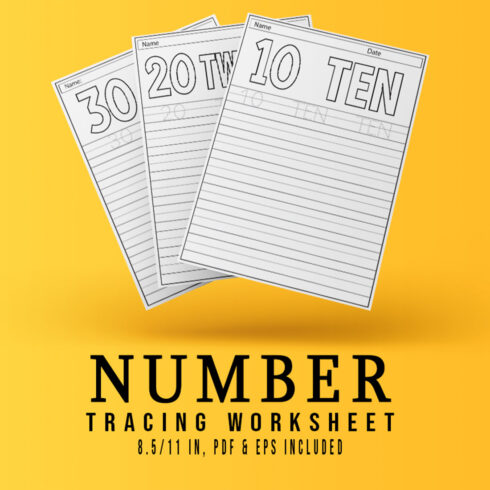 Numbers Tracing Worksheets Design cover image.