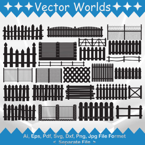 Fence SVG Vector Design main cover.