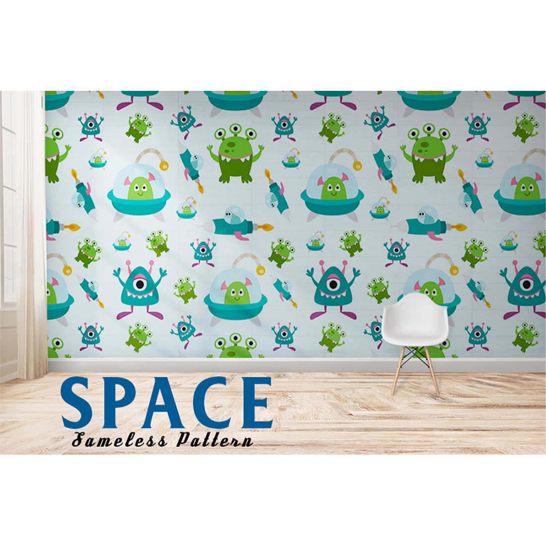 Image with irresistible patterns on the theme of space