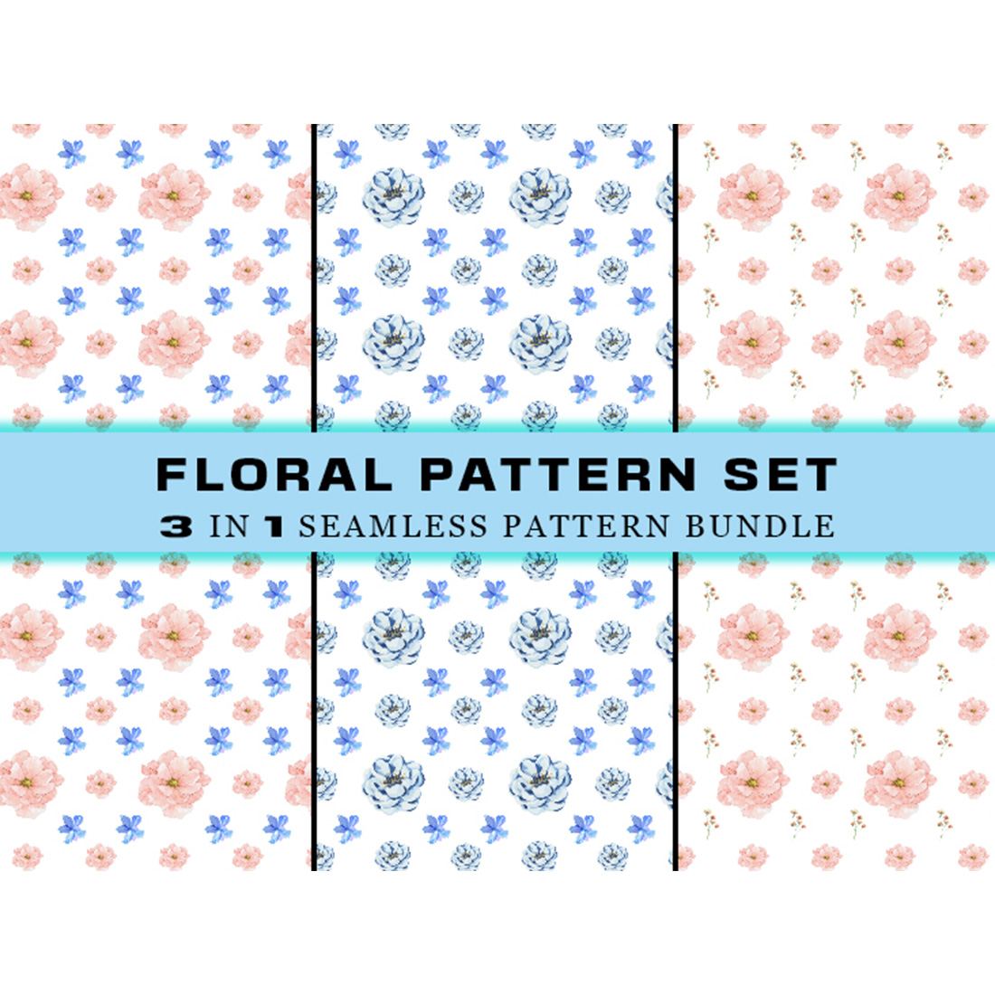 Flower Seamless Pattern Digital Papers V.3 main cover.