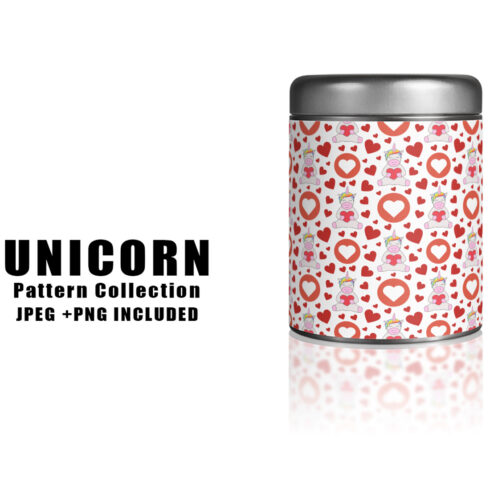 Image of jar with wonderful patterns with unicorn