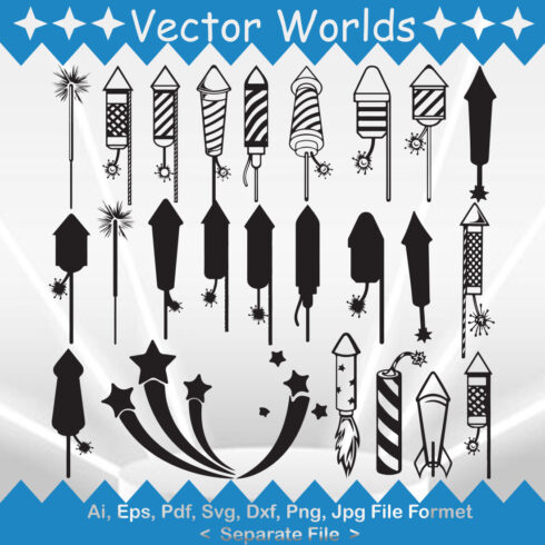 Fireworks Rocket SVG Vector Design main image.