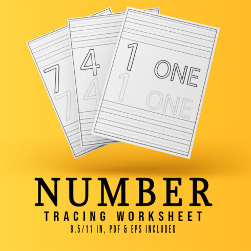 Numbers Tracing Worksheets Bundle cover image.