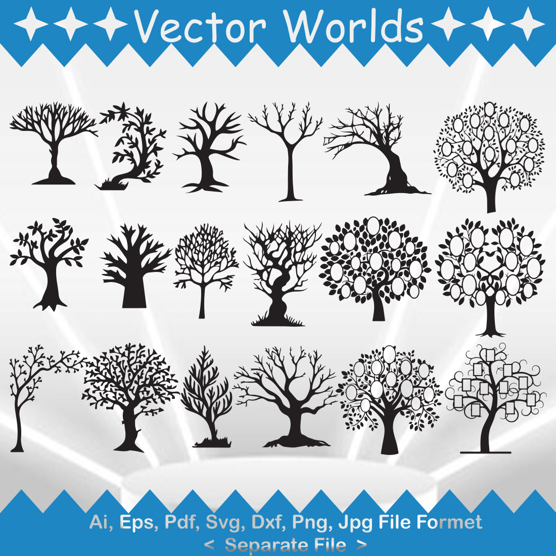 Family Tree SVG Vector Design main image.