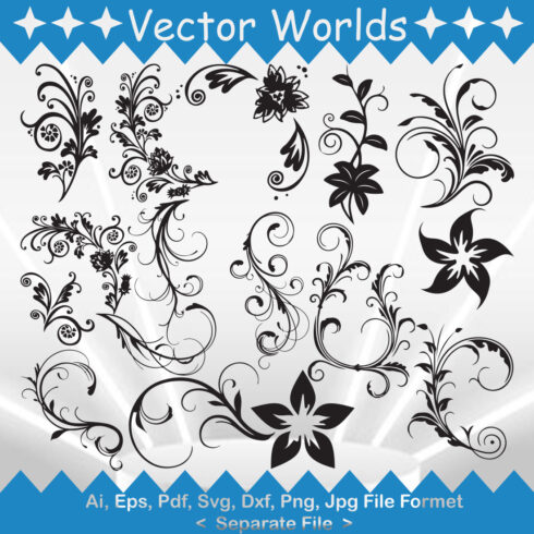 Floral Flourish SVG Vector Design | MasterBundles