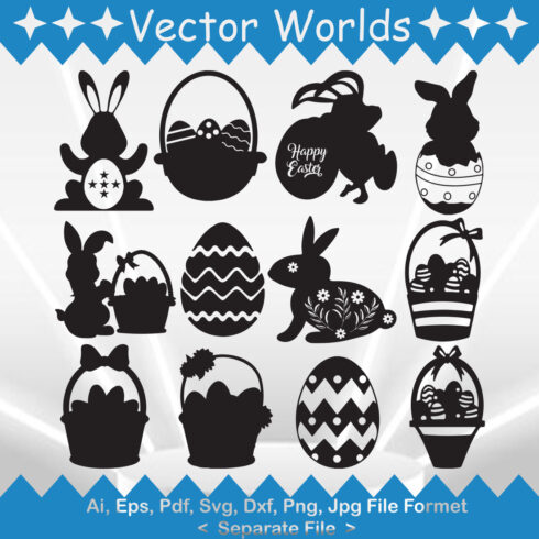Easter Basket SVG Vector Design main cover.