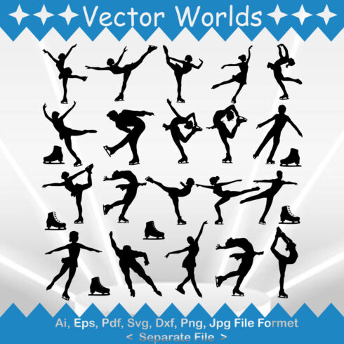 Figure Skating SVG Vector Design main image.