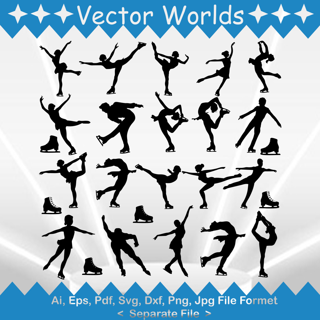 Figure Skating SVG Vector Design main image.