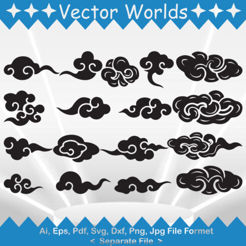 Eastern Chinese Cloud SVG Vector Design main image.