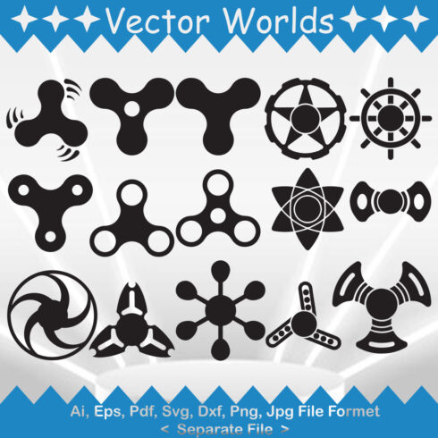 Fidget Spinner SVG Vector Design main cover.