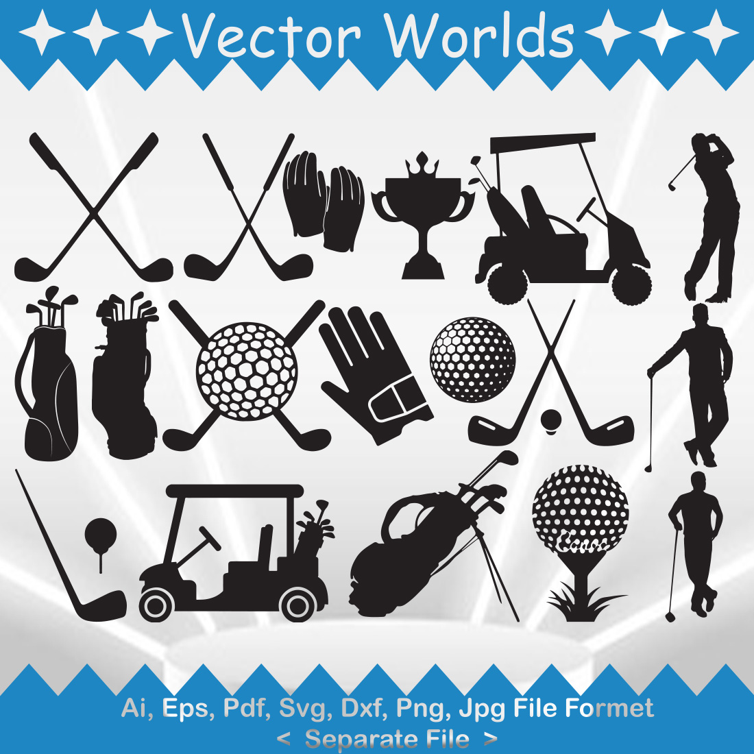 Golf Set SVG Vector Design main cover