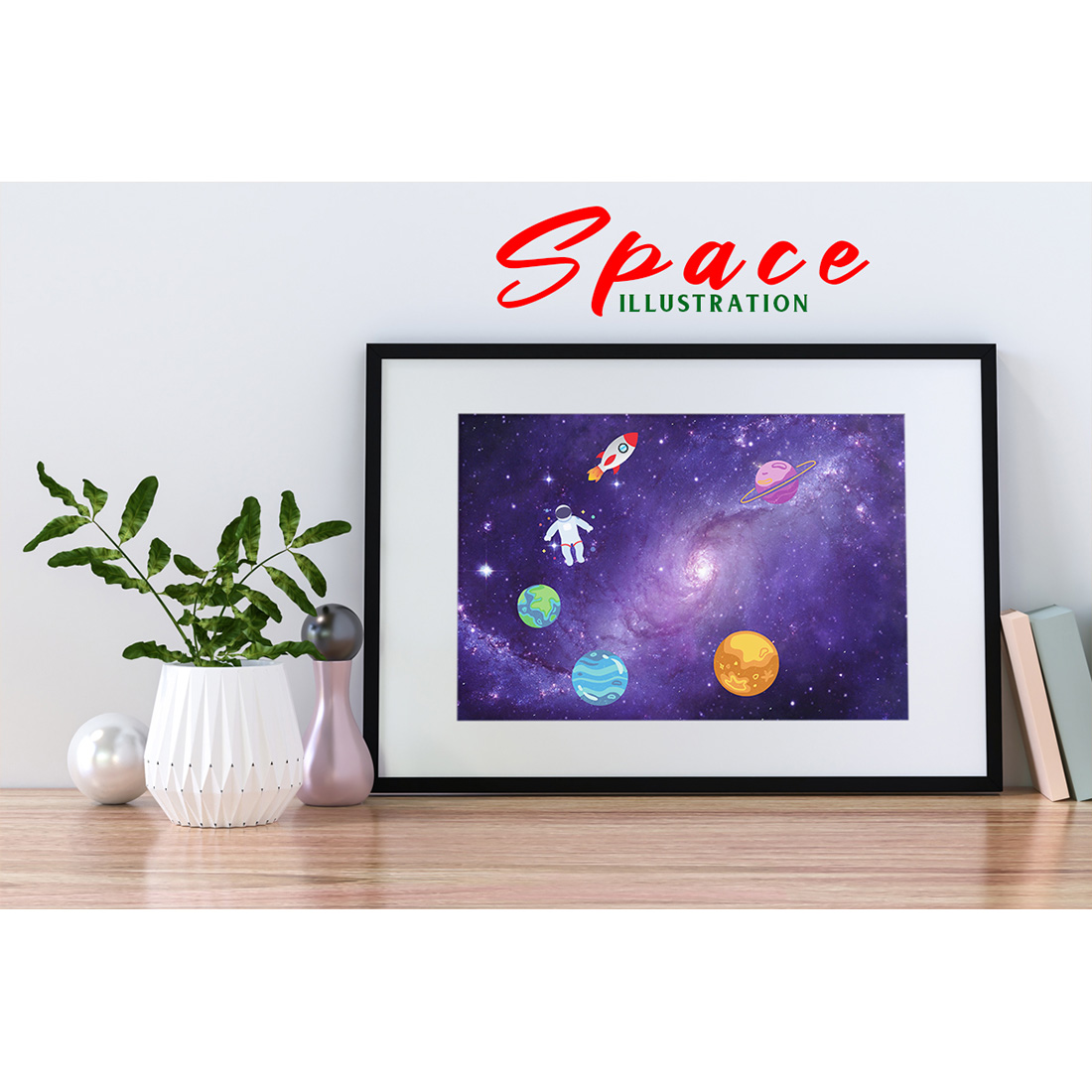 Elegant image on the theme of space in a frame