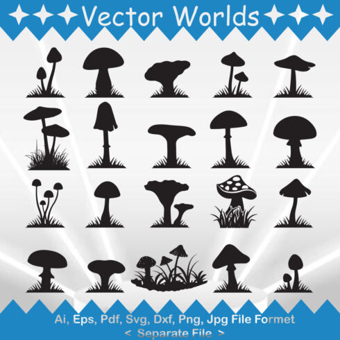 Grass And Mushroom SVG Vector Design main cover