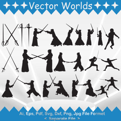 Fencing Sword SVG Vector Design main cover.