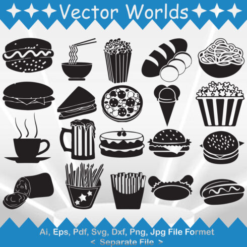 Fast Food SVG Vector Design main image.