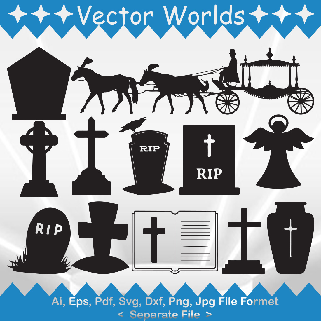 Funeral SVG Vector Design main image.