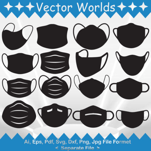 Face Mask SVG Vector Design main image.