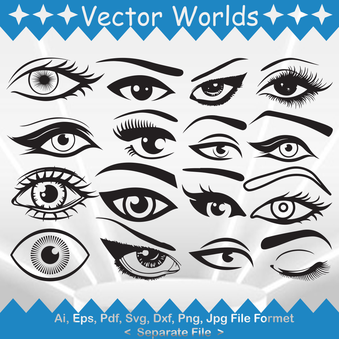 Eyes SVG Vector Design main image.