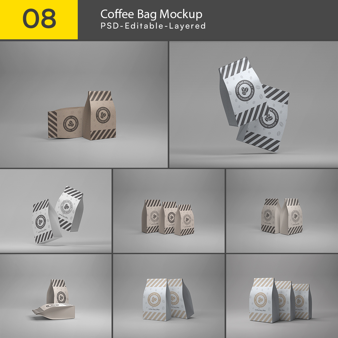 Coffee Packaging Bag Mockup cover image.