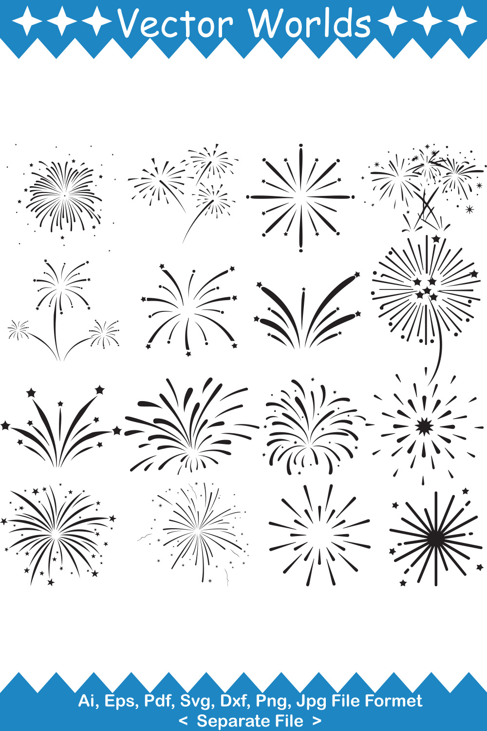 Fireworks SVG Vector Design pinterest image.