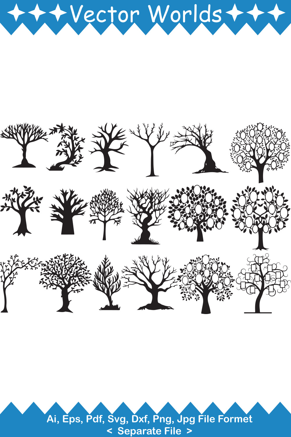 Family Tree SVG Vector Design pinterest image.