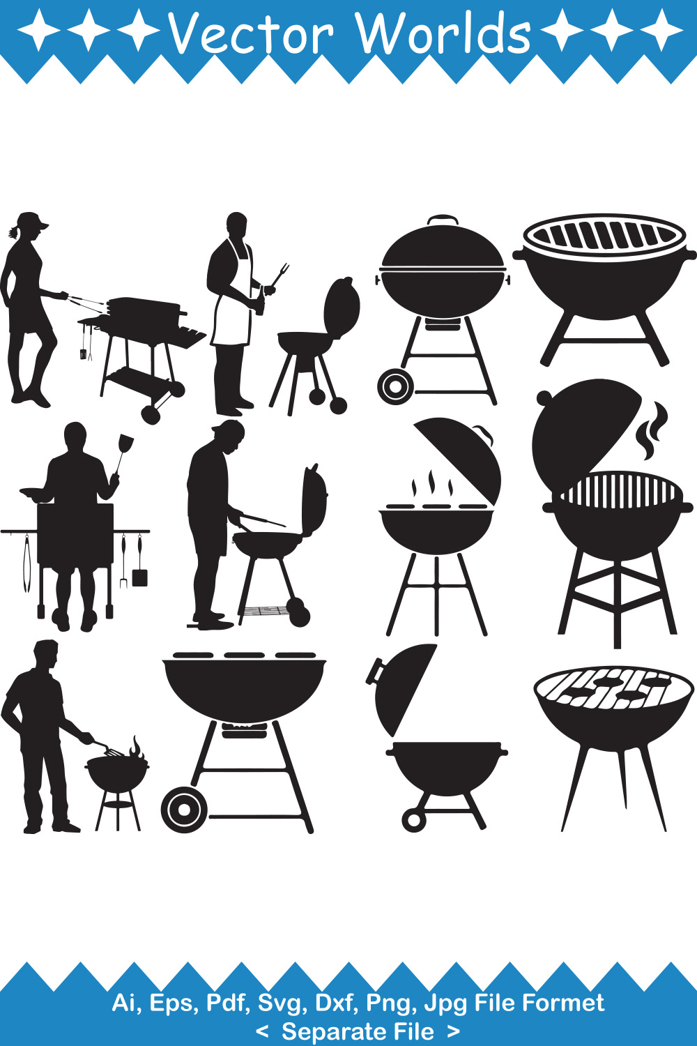 Grilling SVG Vector Design pinterest preview image.