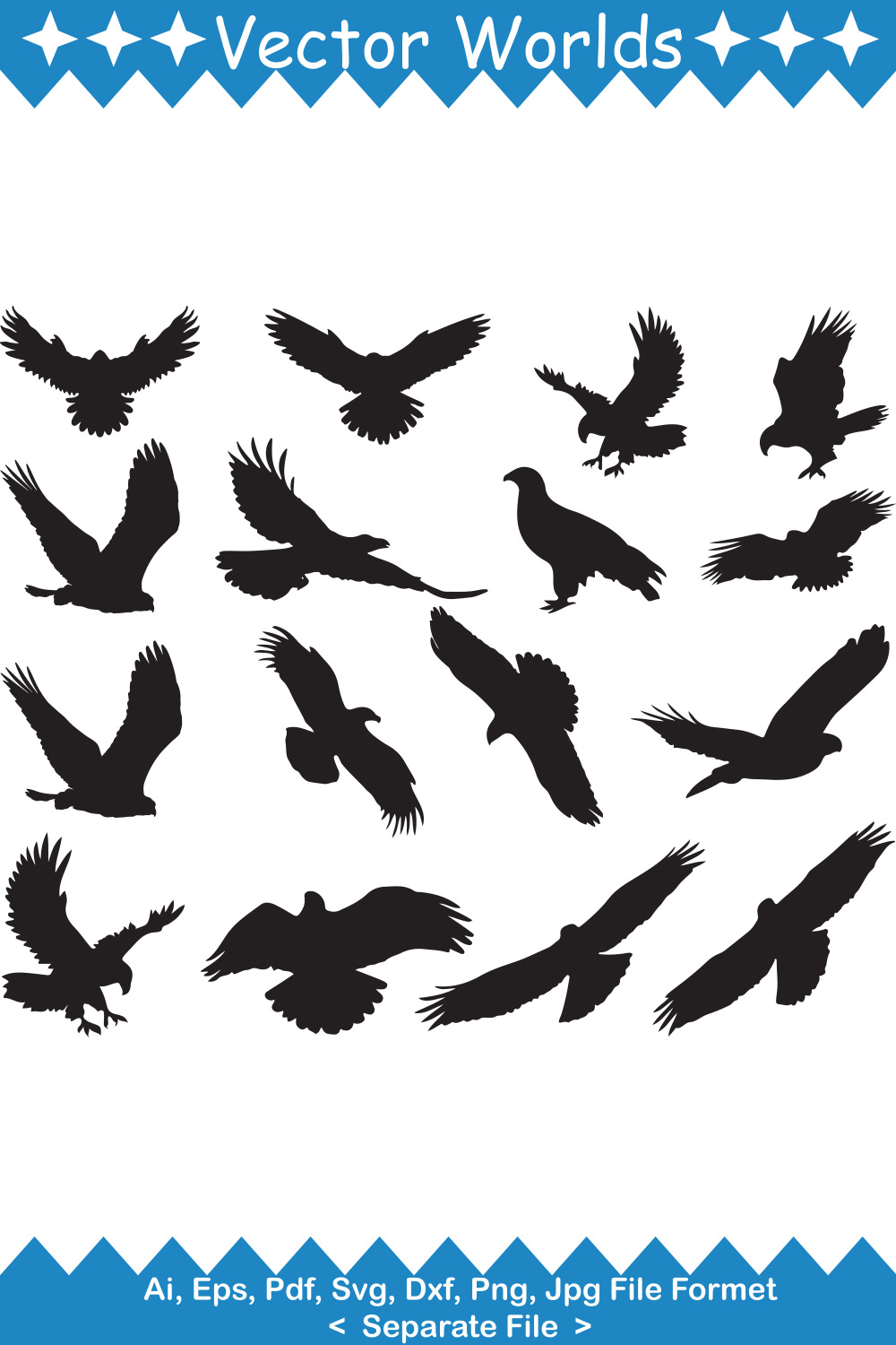 Falcon Bird SVG Vector Design pinterest image.
