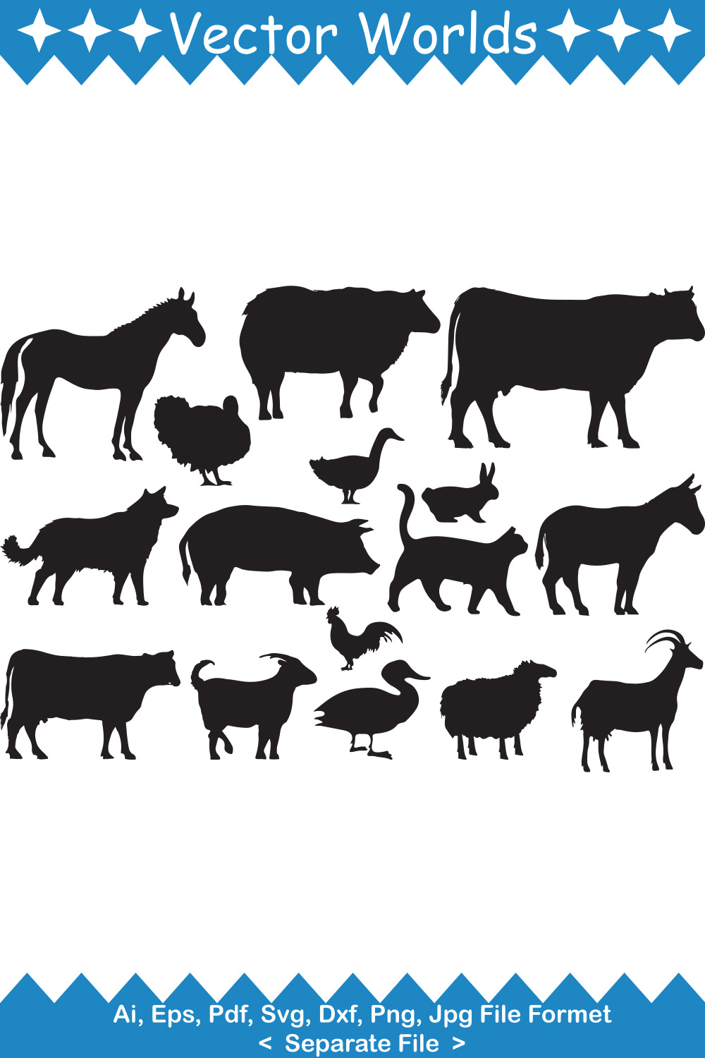 Farm Animals SVG Vector Design pinterest image.