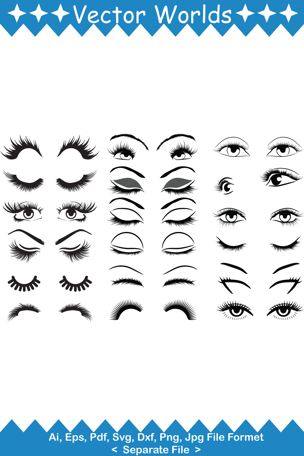 Eyebrows SVG Vector Design pinterest image.