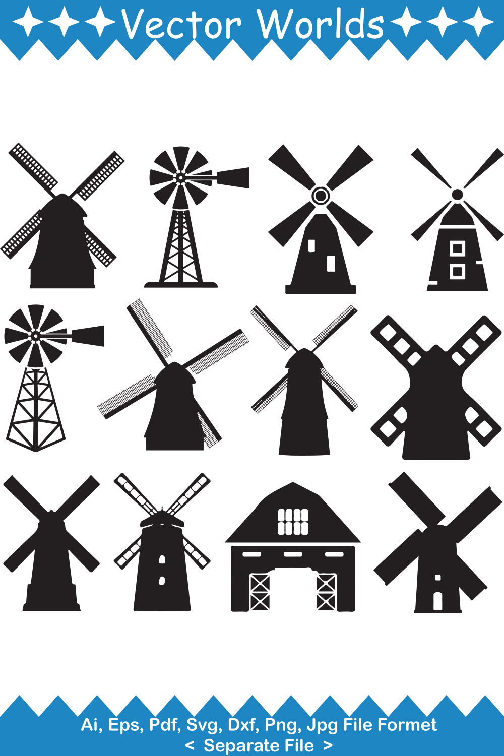 Farm Mill SVG Vector Design pinterest image.