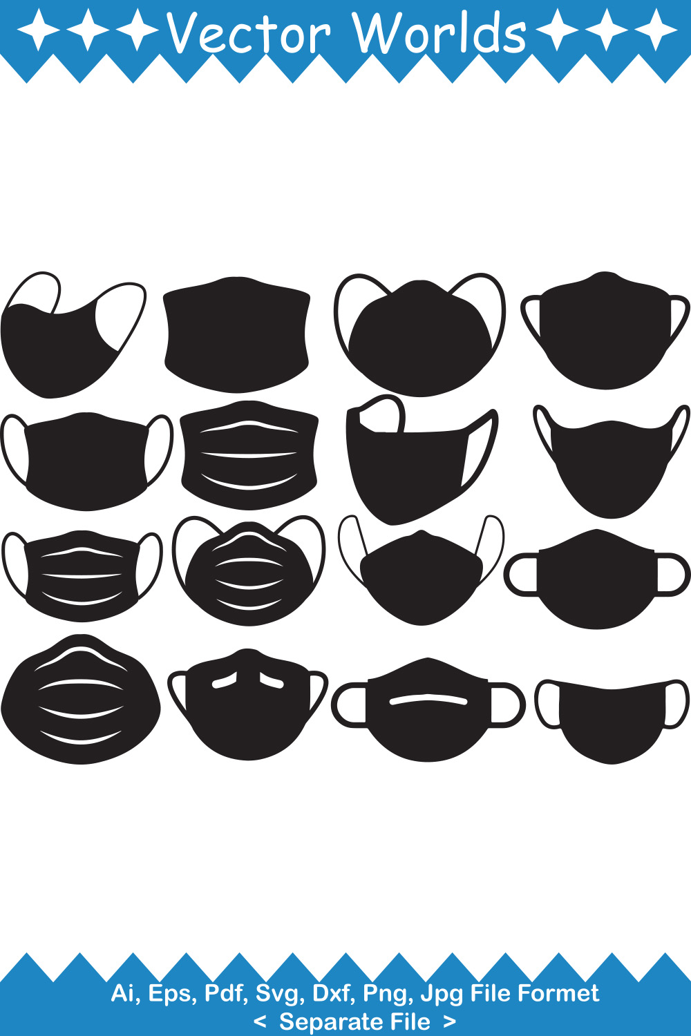 Face Mask SVG Vector Design pinterest image.