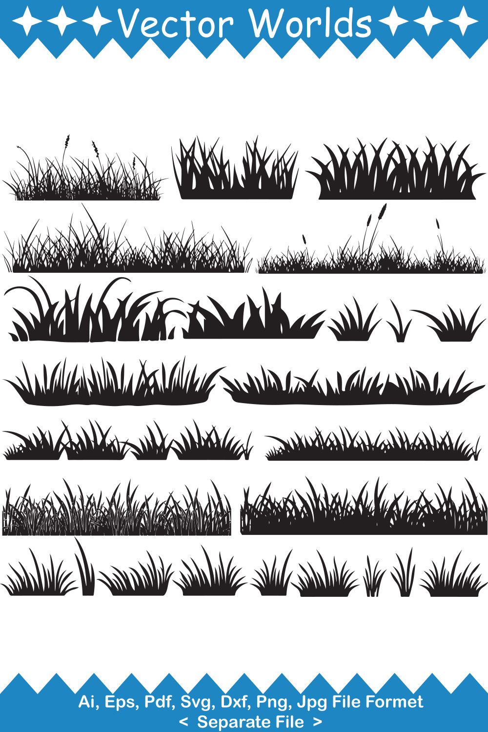 Grass SVG Vector Design pinterest preview image.