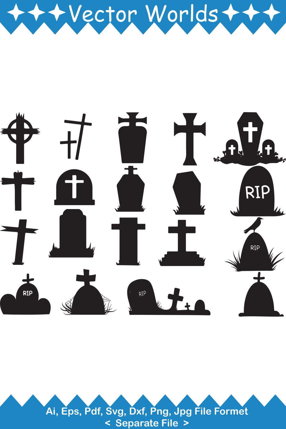 Grave SVG Vector Design pinterest preview image.