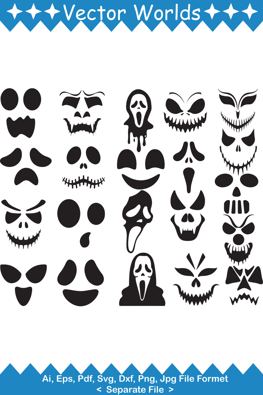 Ghost Face SVG Vector Design pinterest preview image.
